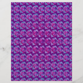 Lila Abstrakt Rosor Scrapbookpapper 2-Sidig Sida