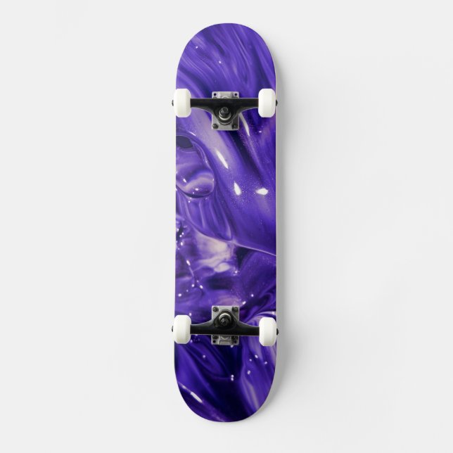 Lila Abstrakt Skater Board Mini Skateboard Bräda 18,5 Cm (Framsida)