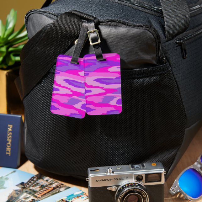 Lila abstrakt tryck bagagebricka (Fram & Baksida)