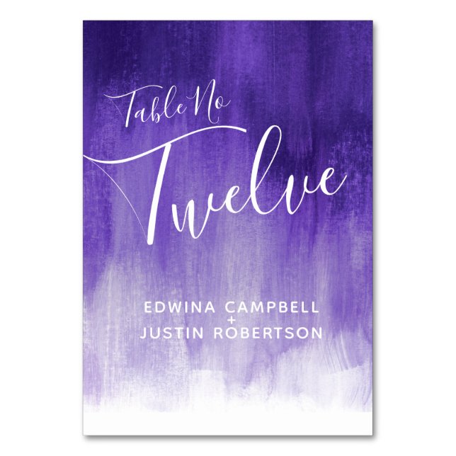 Lila abstrakt tvättar modernt bordsnummer 12 (Baksidan)