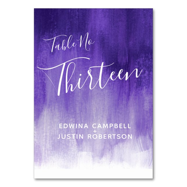 Lila abstrakt tvättar modernt bordsnummer 13 (Baksidan)