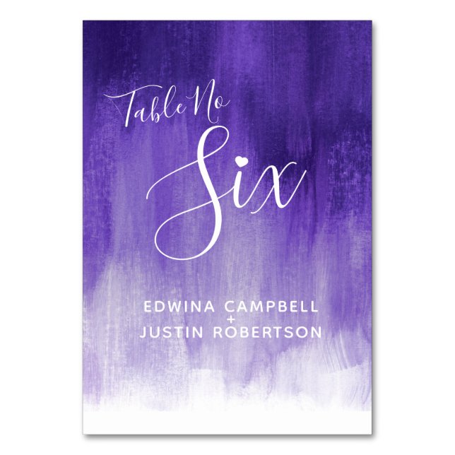 Lila abstrakt tvättar modernt bordsnummer 6 (Baksidan)