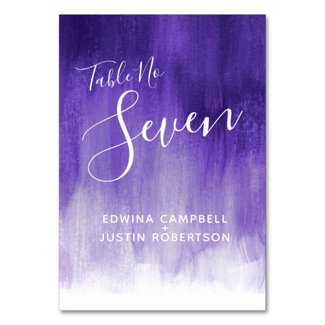 Lila abstrakt tvättar modernt bordsnummer 7 (Baksidan)