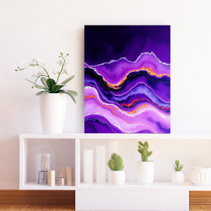Lila Abstrakt Vågar Wall Art - Modern Art Canvastryck