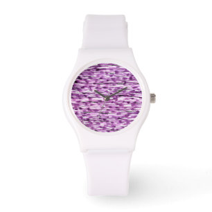 Lila Abstrakt Watercolor Rand Armbandsur