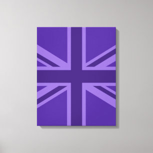Lila Accent Union Jack Decor Canvastryck