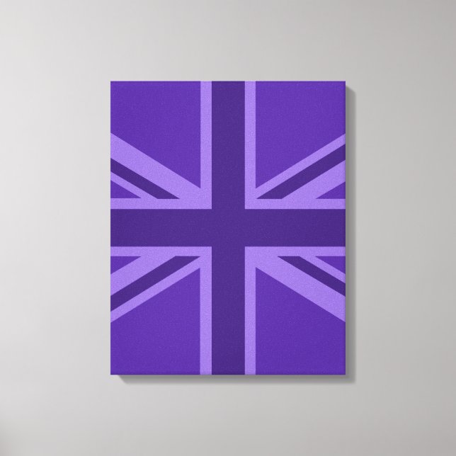 Lila Accent Union Jack Decor Canvastryck (Framsida)