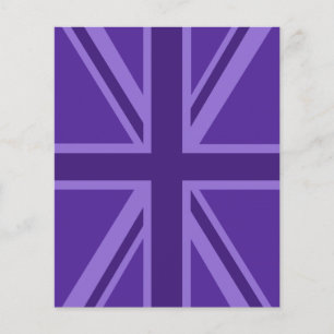 Lila Accent Union Jack Decor Flygblad