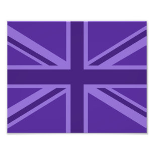 Lila Accent Union Jack Decor Fototryck