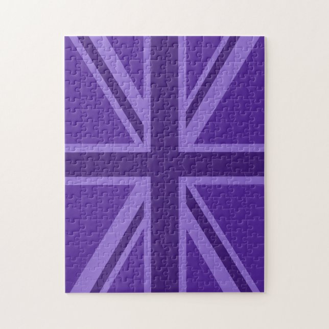 Lila Accent Union Jack Decor Pussel (Vertikal)