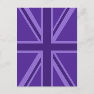 Lila Accent Union Jack Decor Vykort
