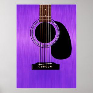 Lila Acoustic Guitar Poster