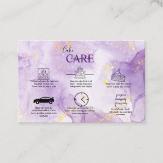 Lila Aesthetic Cake Care Square Affärskort Visitkort