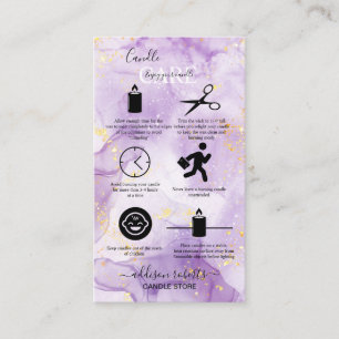 Lila Aesthetic Candle Care Affärskort Visitkort