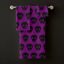Lila Aesthetic Goth Black Skull Mönster