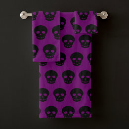 Lila Aesthetic Goth Black Skull Mönster