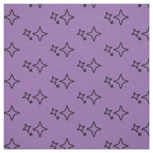 Lila Aesthetic Stars Mönster Tyg