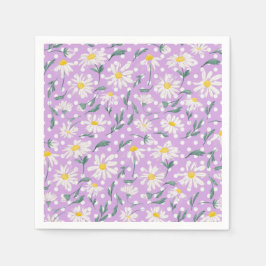 LILA AESTHETIC VÅR BLOMMIGT DAISY DECOUPAGE PAPPERSSERVETT