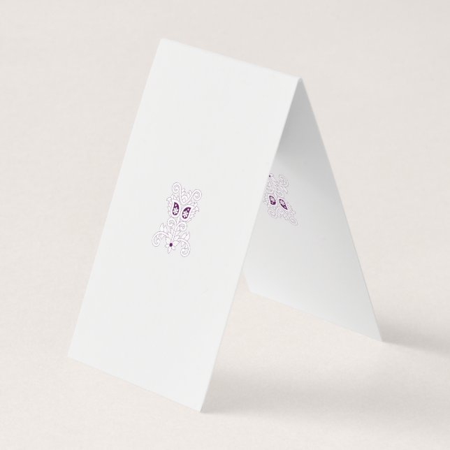 Lila Affärskort | Elegant Anpassad design Visitkort (Baksida)