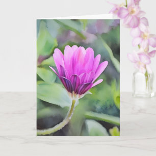 Lila African Daisy Bud Flower Art Note Card Kort