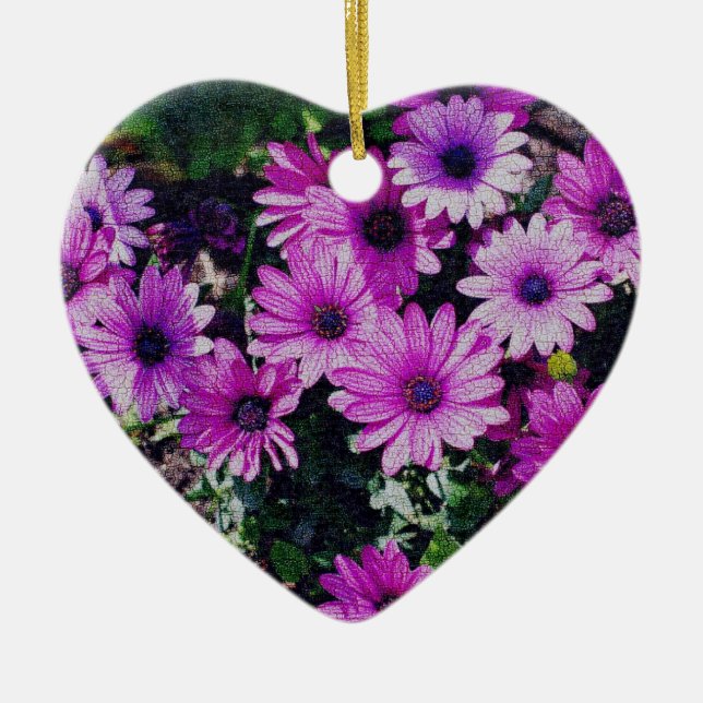 Lila African Daisys Flower Art Ornament (Framsidan)