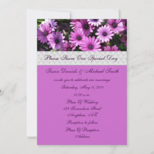 Lila African Daisys Flower Wedding bjudning Inbjudningar