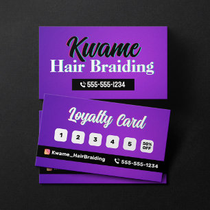 Lila Afrikansk Hårflätningstjänst Lojalitetskort