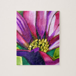 Lila Afrikas Daisy vattenfärgskonst blomma Pussel
