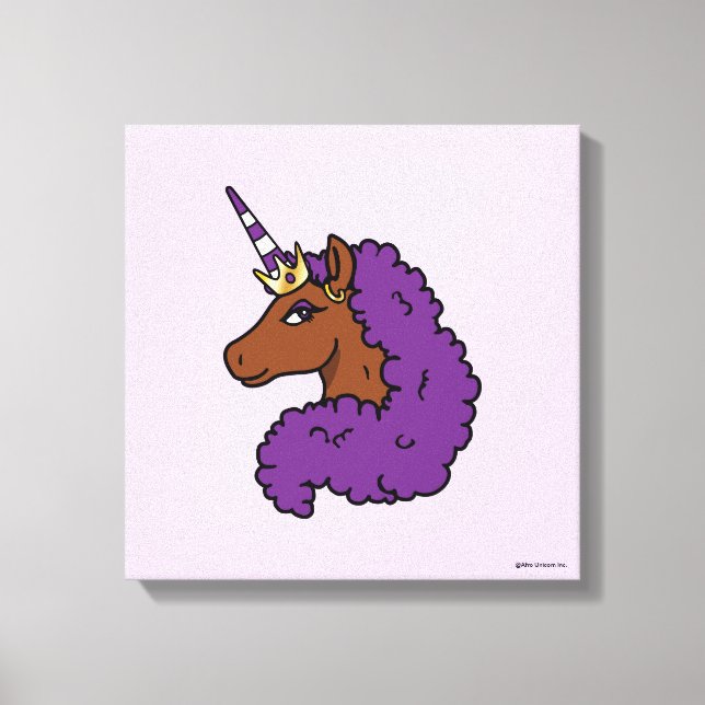 Lila Afro Unicorn Canvastryck (Framsida)