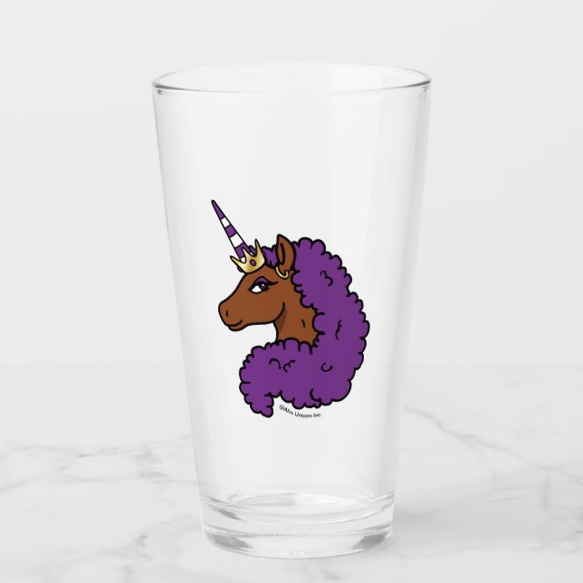 Lila Afro Unicorn Glaskopp (Framsida)