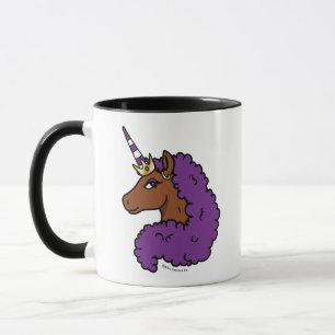 Lila Afro Unicorn Mugg