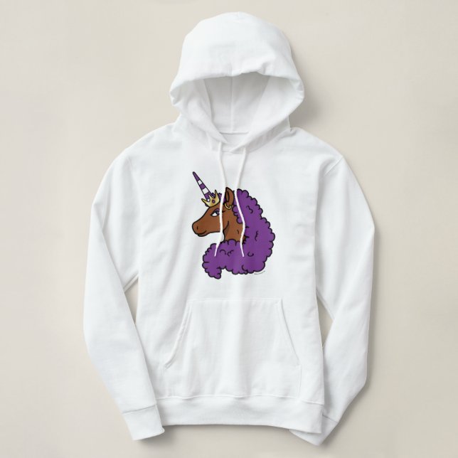 Lila Afro Unicorn T Shirt (Design framsida)