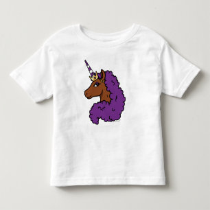 Lila Afro Unicorn T Shirt