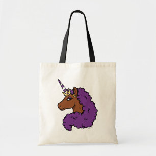 Lila Afro Unicorn Tygkasse