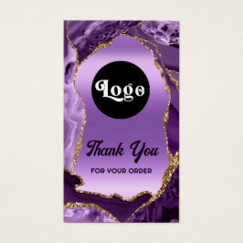 Lila agate faux foil paket infoga visitkort