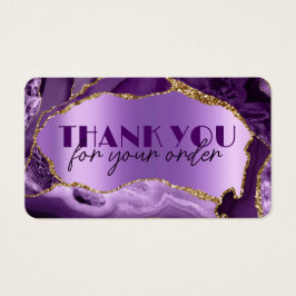 Lila agate faux foil rabattkort visitkort