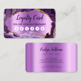 Lila Agate Faux Pearlescent Foil Loyalty Card Visitkort
