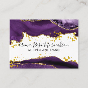 *~* Lila Agate Guld Glitter Modern Elegant Visitkort