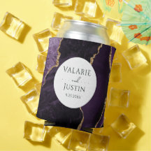 Lila Agate Stone Bröllop can Cooler