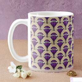 Lila Airships on Tan Steampunk Design Kaffemugg