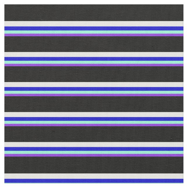 Lila, akvamarin, blått, färggram och svart tyg (Närbild)