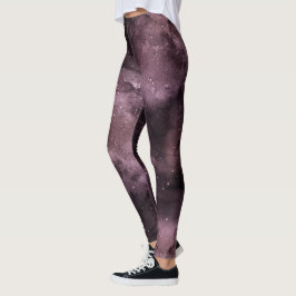 Lila akvarell himmel leggings