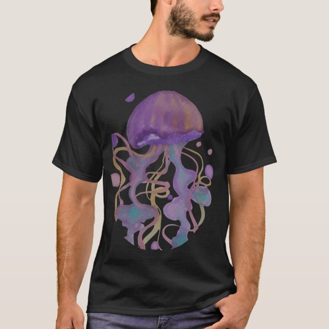 Lila akvarell manet t shirt (Framsida)
