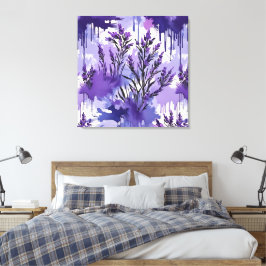 Lila akvarell med blommor canvastryck