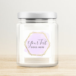 Lila akvarell & modern geometrisk gyllene chic fyrkantigt klistermärke