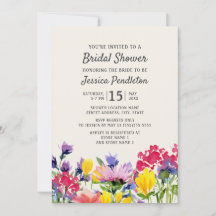 Lila akvarell vilda blommor blommande bröllopsdusc