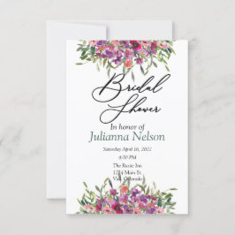 Lila akvarell vilda blommor inbjudan