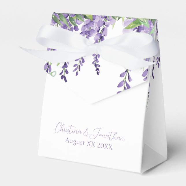 Lila akvarell Wisteria blommor Presentaskar (Framsidan Sidan)