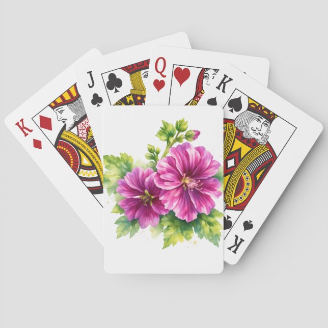 Lila akvarellblomma illustration  casinokort (Baksidan)
