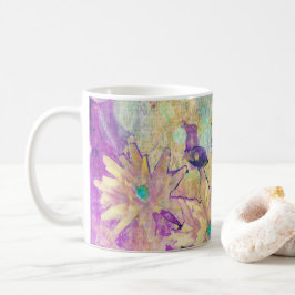 Lila akvarellblomma kaffemugg